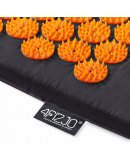 Акупрессурный коврик с подушкой 4FIZJO + сумка Черный с оранжевыми колючками