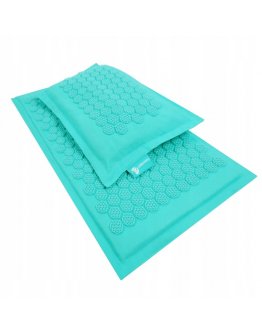 FlowerMAT Акупрессурный массажный коврик + Подушка точечного массажа + сумка , ярко-голубой