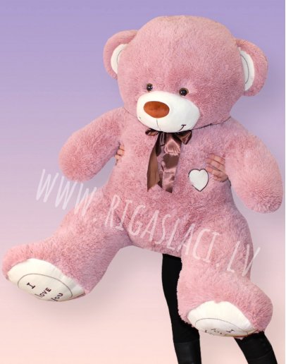 Plīša lācis “I Love you” 150 cm brūkleņu krāsā