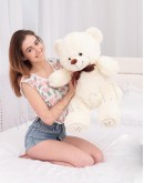 Lācis "I love you" 80 cm Krēmkrāsas