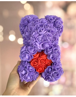 Rožu lācis 25 cm Violetā krāsā