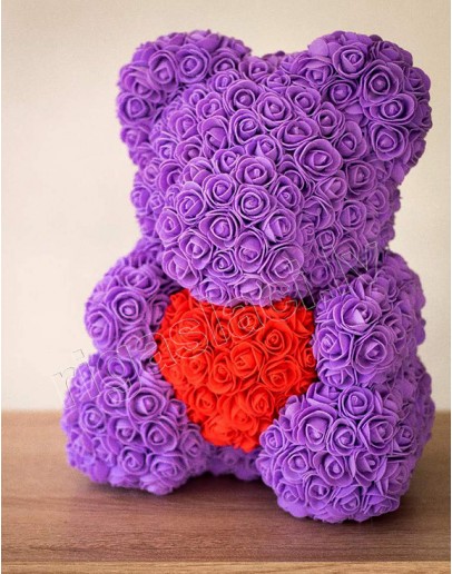 Rožu lācis violetā krāsā 37 cm